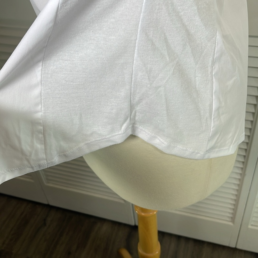 New: Zac & Rachel. Bottom down women’s shirt, color: White. Size: L.Woven + Knit - Picture 12 of 15